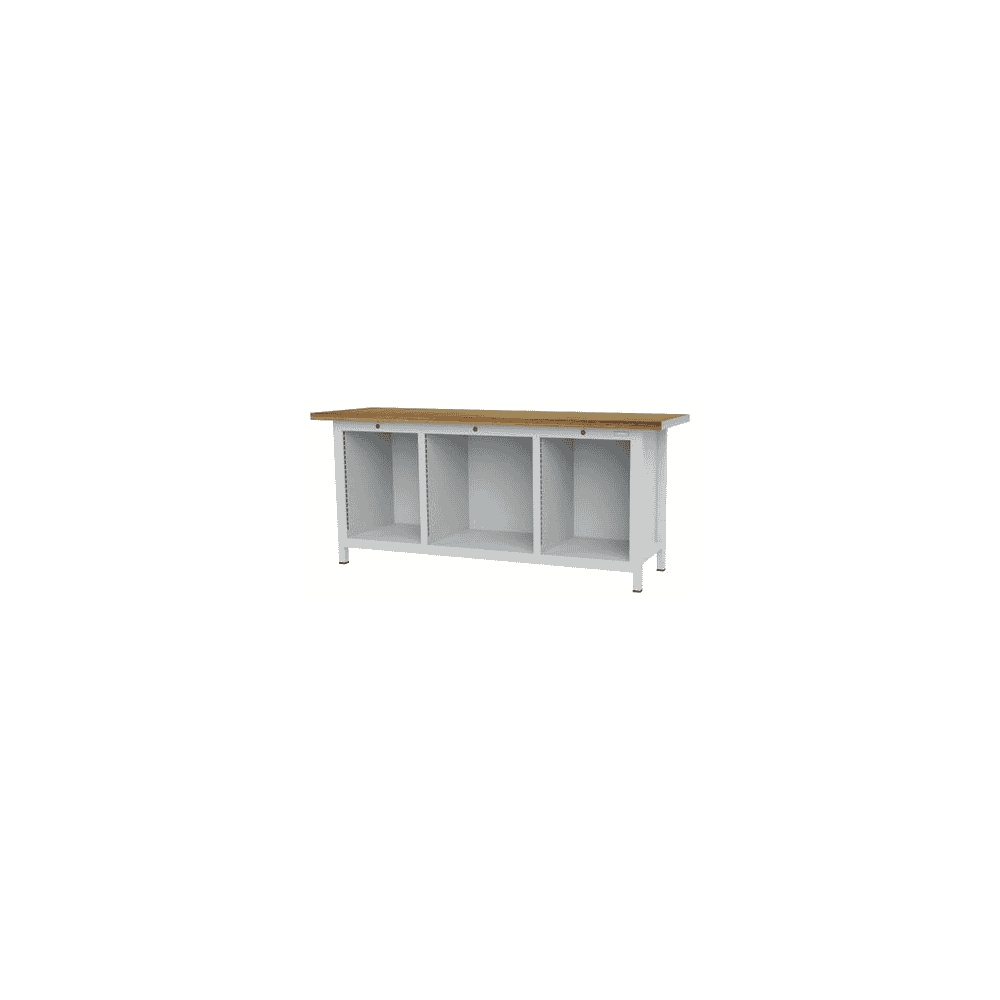 Bedrunka+Hirth établi avec 3 caissons vides, hauteur utile 600 mm, LxPxH 2000 x 600 x 859 mm