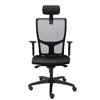 Chaise de bureau Wallstreet avec dossier respirant et appui-tête, noir