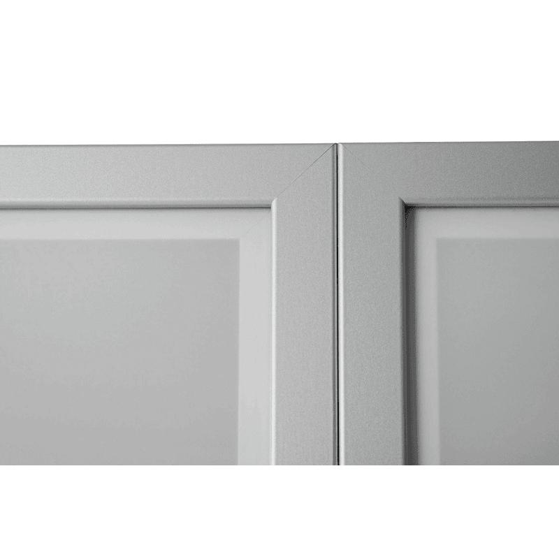 Aktenschrank Rhone mit Milchglastüren, 800 x 420 x 2004 mm, Rahmen silber, in diversen Farben