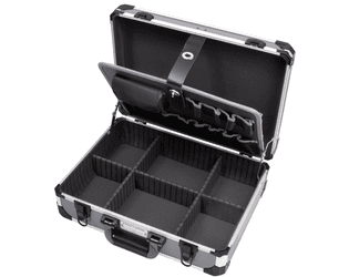 KRAFTWERK BASIC LINE Alu-Werkzeugkoffer mit Metalleckenschutz, leer, BxTxH 430 x 331 x 150 mm