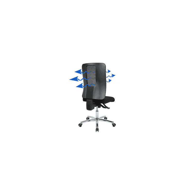 Chaise de bureau Topstar Open X avec dossier en résille et accoudoirs, noir