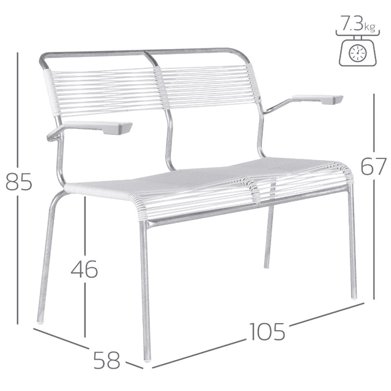 Schaffner Spaghetti Banc 2 places SÄNTIS, en divers modèles