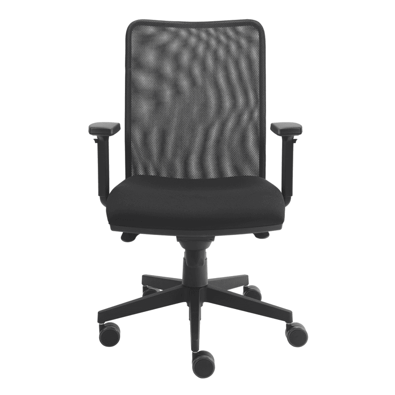 Ergonomischer Bürostuhl Hortensie mit Netzrücken, schwarz, höhenverstellbar, 500 x 450 mm