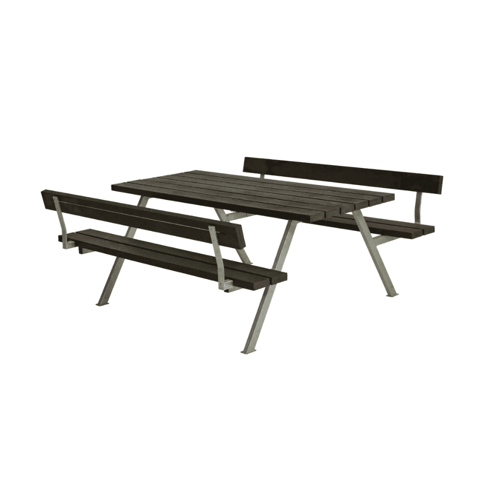 PLUS Alpha Ensemble de mobilier de jardin RePlast, noir, disponible en plusieurs modèles