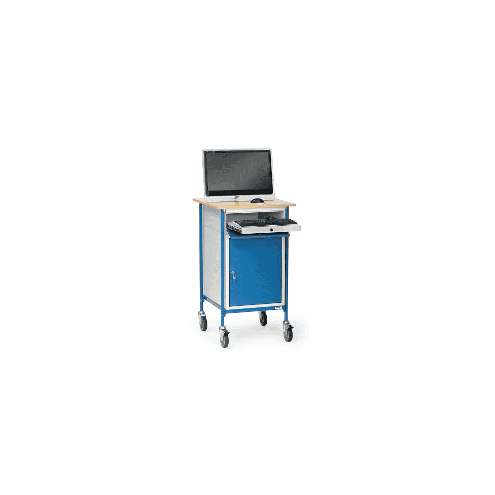 Fetra Pupitre roulant pour ordinateur, avec surface d'écriture horizontale et armoire en acier, 650 x 650 x 1110 mm