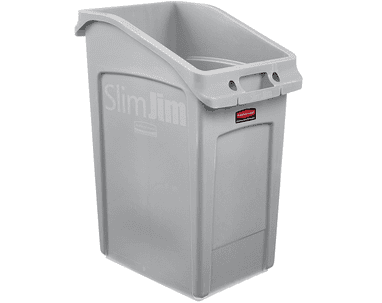 Abfallbehälter Slim Jim Untertisch, grau, Inhalt 87 Liter, 560 x 400 x 762 mm