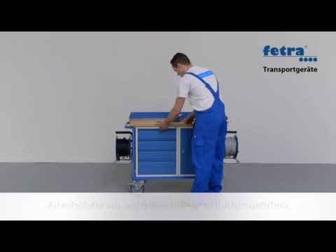 Servante d'atelier avec 2 étagères et 4 tiroirs