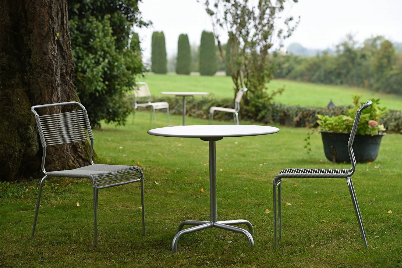 Schaffner Table de jardin ronde Rigi, rabattable et stable, en diverses exécutions