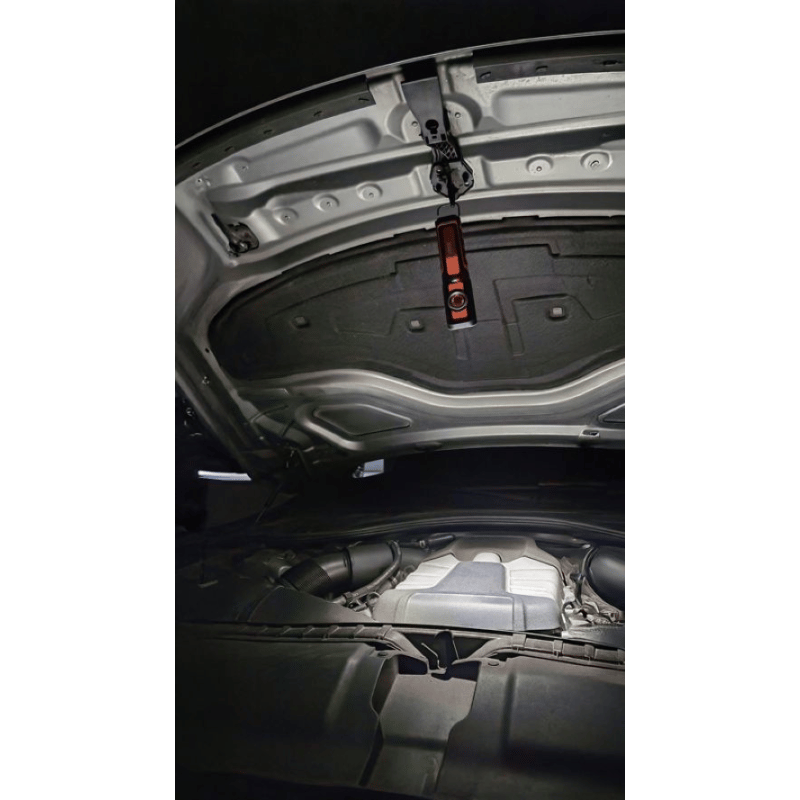Steffen LED Akku-Arbeitsleuchte 6 W, 600 + 100 lm, 5700 K, 240° drehbar, IP65, schwarz/orange