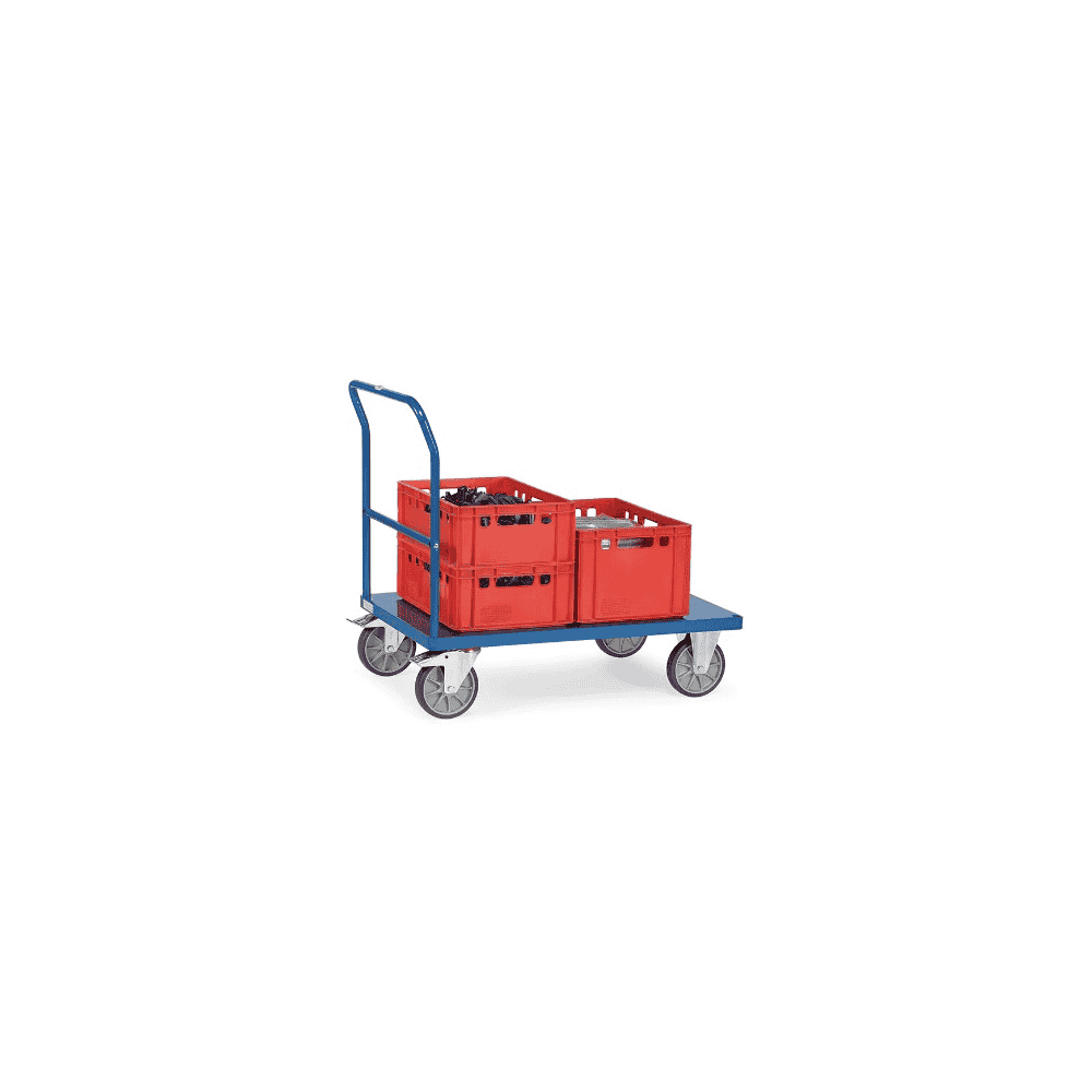 Fetra Schiebebügelwagen mit Stahlblech-Plattform, Tragkraft bis 600 kg, vier verschiedene Grössen