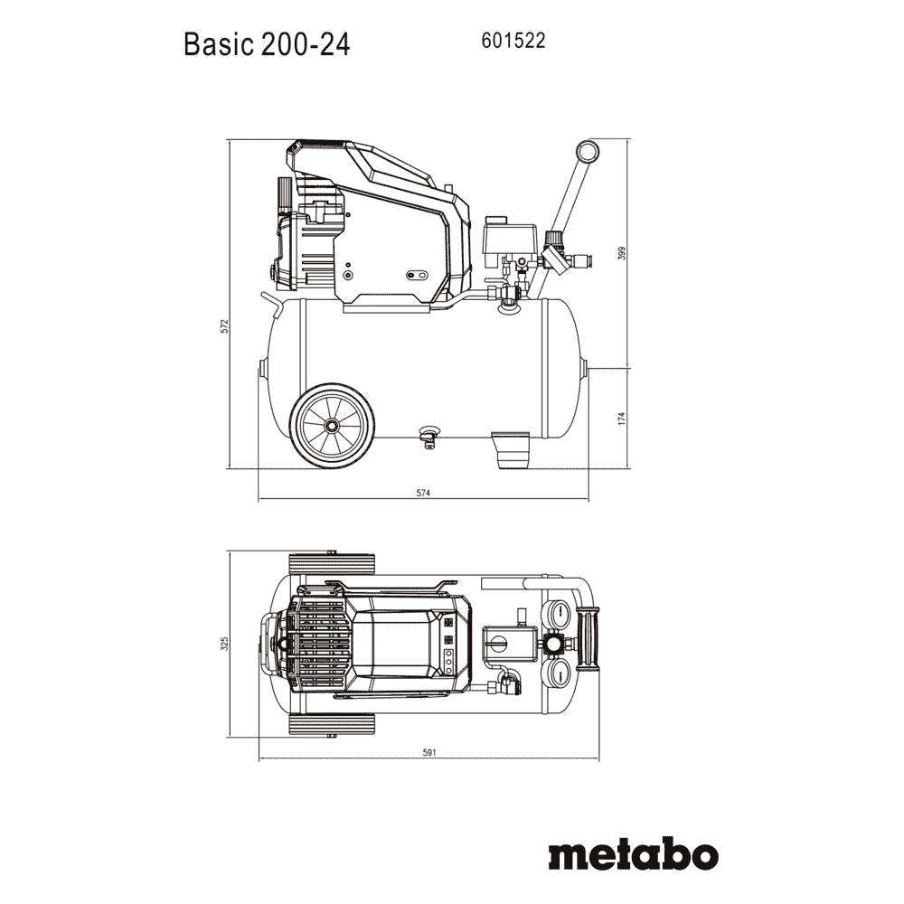 Metabo Kompressor Basic 200-24 - 1200 Watt