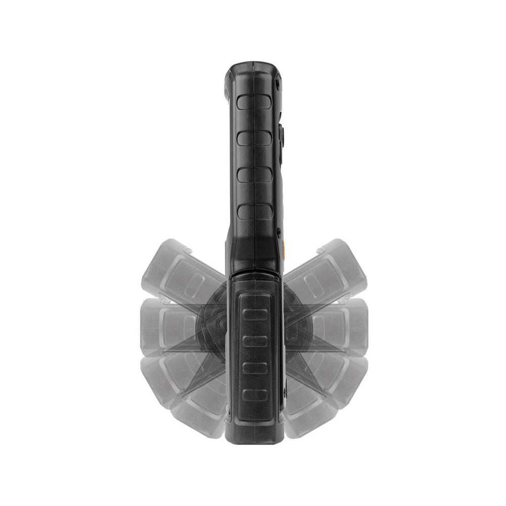 Steffen LED Akku-Handleuchte 5 W, 600 + 100 lm, 5700 K, 240° drehbar, IP54, schwarz/orange