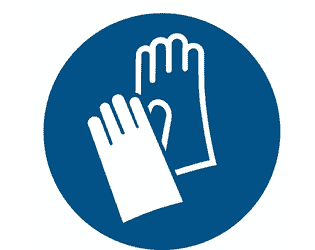 Gebotszeichen "Handschutz benutzen", Ø 200 mm, selbstklebende Sicherheitsfolie