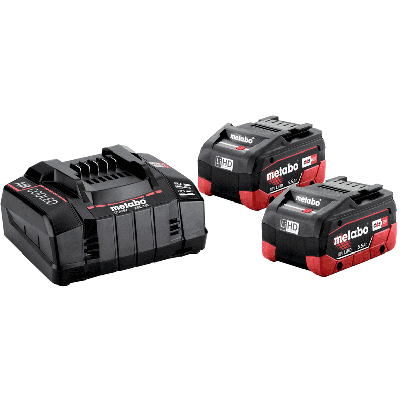 Metabo Basis-Set LiHD, 2 x 5.5 Ah und Schnellladegerät ASC 145
