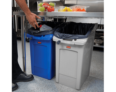 Abfallbehälter Slim Jim Untertisch, grau, Inhalt 87 Liter, 560 x 400 x 762 mm