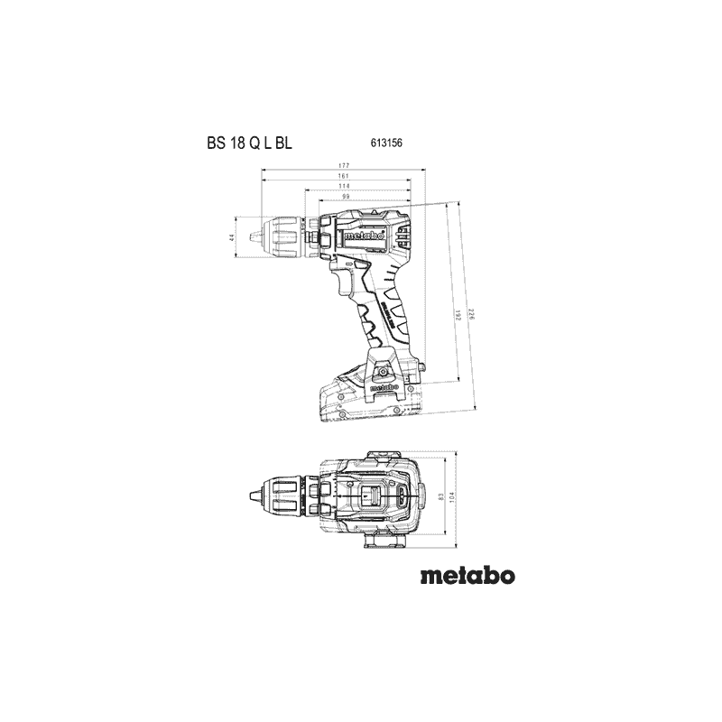 Metabo Perceuse-visseuse à batterie BS 18 L BL Q, 18 V en trois versions