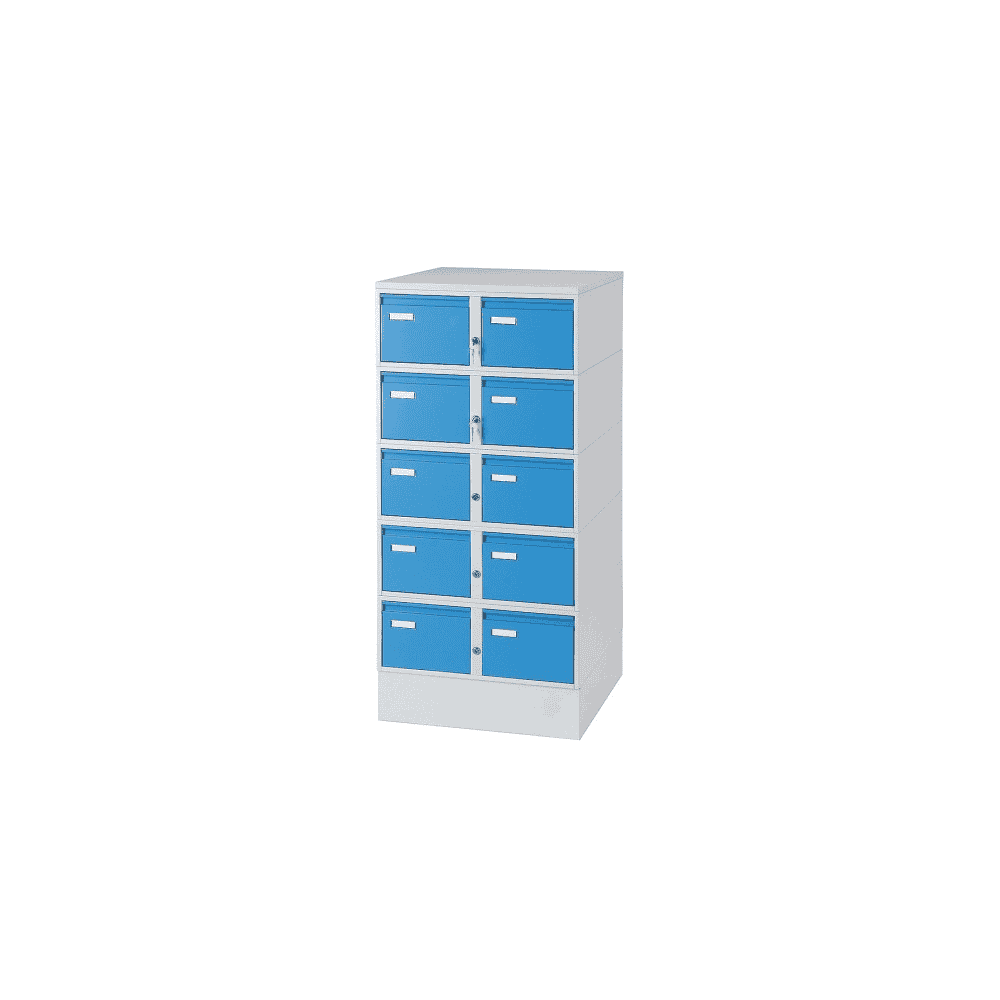 Karteischrank - abschliessbar - grau-blau, RAL 7035 / RAL 5012 für Formate DIN A5 und A6