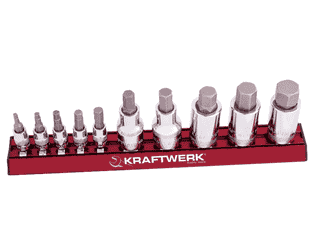 KRAFTWERK PRO LINE Inbusschlüssel-Bit-Stecknuss-Satz MAGALU, 1/4" und 1/2", 10-teilig