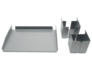 Set d'ustensiles d'organisation pour bureau, argenté