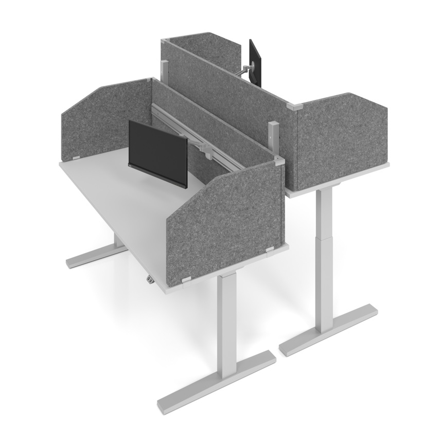 Zubehör - Bildschirmarm-Halter flexibel, silber, dynamisch höhenverstellbar, 360° drehbar