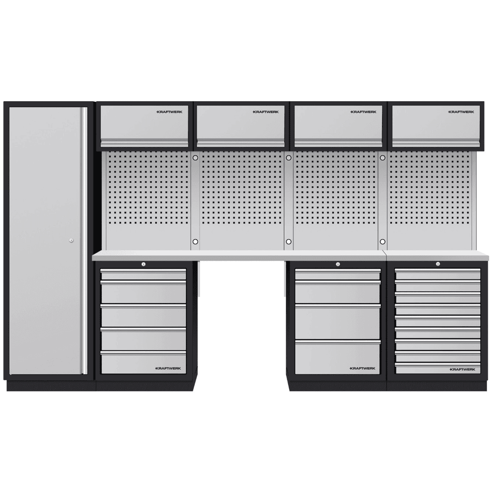 KRAFTWERK Équipement d'atelier MOBILIO 5 éléments combinés, 18 tiroirs, L x P x H 3320 x 488 x 2000 mm