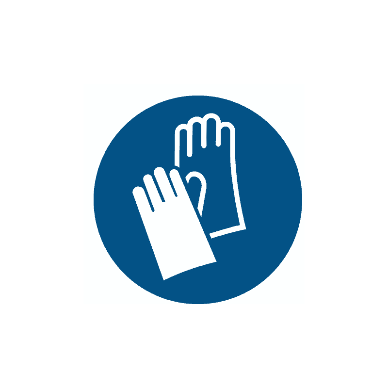 Gebotszeichen Handschutz benutzen, Ø 200 mm, selbstklebende Sicherheitsfolie
