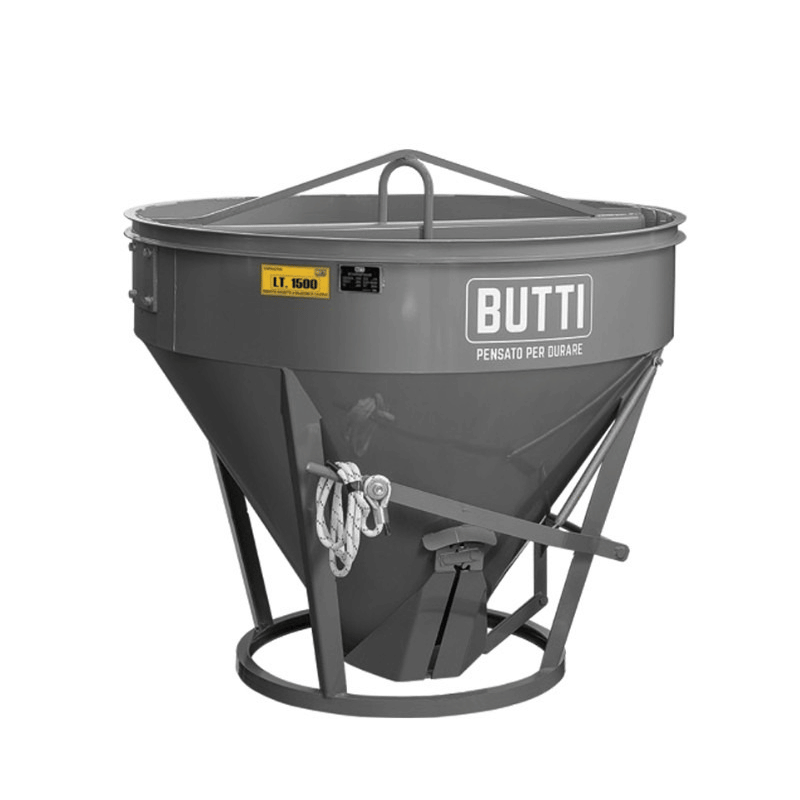 Bennes à béton avec déversement central, 300 à 1000 l, capacité de charge de 660 à 2 200 kg
