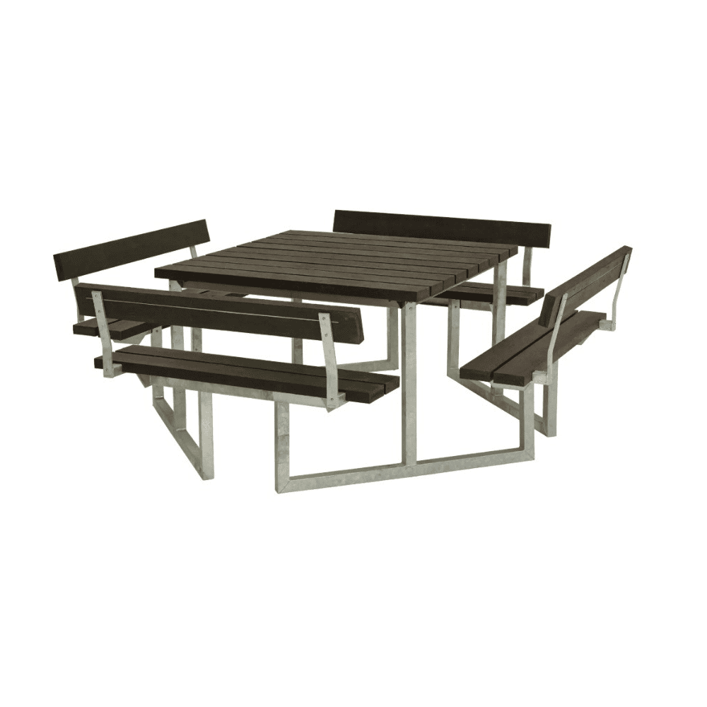 PLUS Ensemble de mobilier de jardin Twist RePlast, noir, disponible en plusieurs modèles