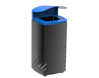 Poubelle MIELEK M en acier, 80 litres, couvercle rabattable verrouillable, L × P × H 410 × 410 × 920 mm
