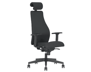 Chaise de bureau Novy Styl Carl HR avec dispositif anti-basculement, assise 100 % polyester, noir