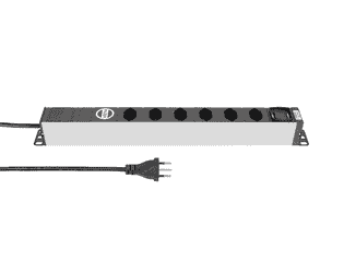 Steffen Steckdosenleiste ALU MODULAR SILVER, 6 x T13, 10 A, IP20, 3 m Kabel, mit Filter und Schalter, silber/schwarz