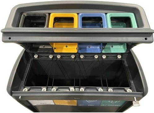 Poubelle Système de tri des déchets en plastique, 956 x 430 x 1074 mm