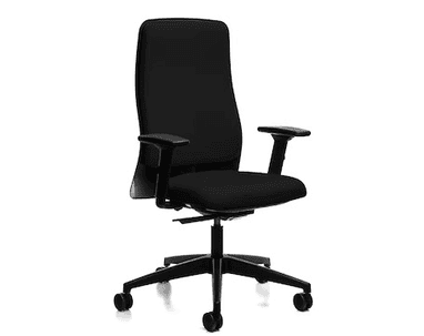 Chaise de bureau Interstuhl 152II avec système Autolift, dossier haut, réglable en hauteur, noir