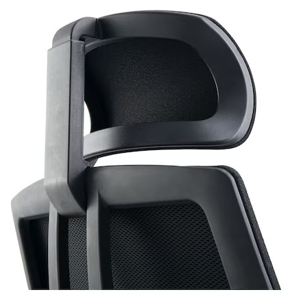 Appuie-tête pour chaise de bureau Phoenix avec accoudoirs, en tissu, noir