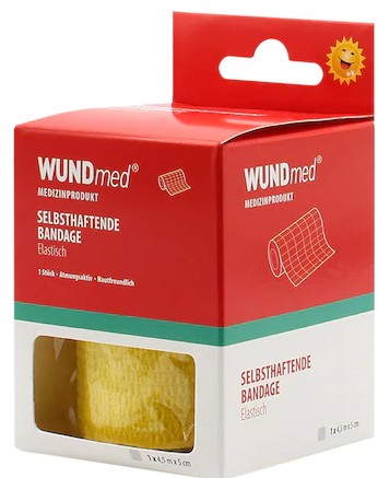Bandage auto-adhésif, WUNDmed, 04-014, jaune, 4,5 m x 50 mm