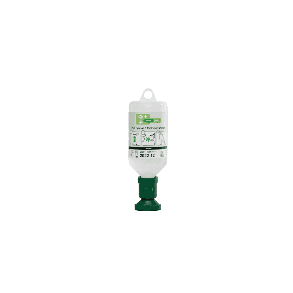 Augenspülflasche mit steriler Natriumchloridlösung Plum 4604, 500 ml, 3 Jahre haltbar