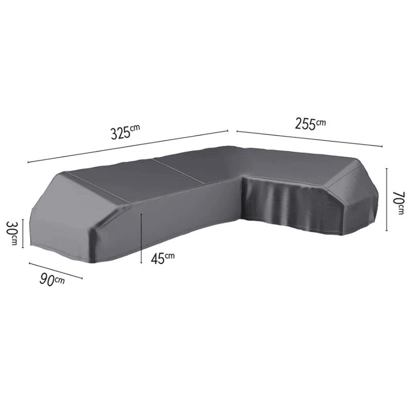 Platinum AeroCover Housse de protection Lounge en L à droite, LxLxPxH 3250 x 2550 x 900 x 700 mm