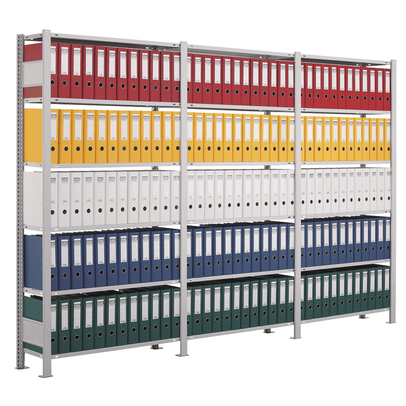 Schulte Büro- und Archivregale Stecksystem MULTIplus85, einseitig nutzbar