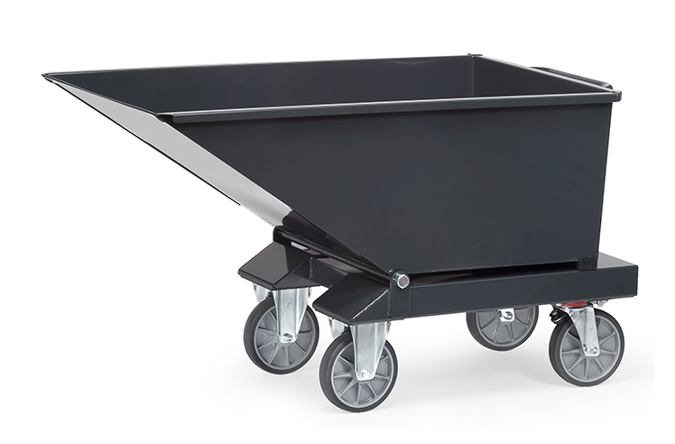 Fetra Muldenkipper mit Ablasshahn "GREY EDITION", 250 Liter Inhalt, 750 kg Tragkraft