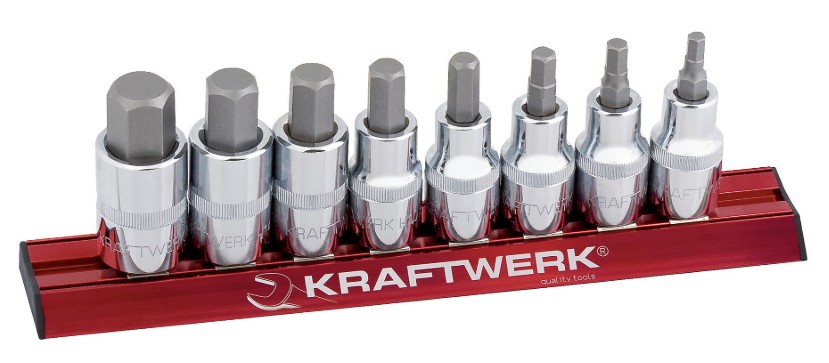 KRAFTWERK PRO LINE Innensechskant-Bit-Stecknuss-Satz MAGALU 1/2", 8-teilig