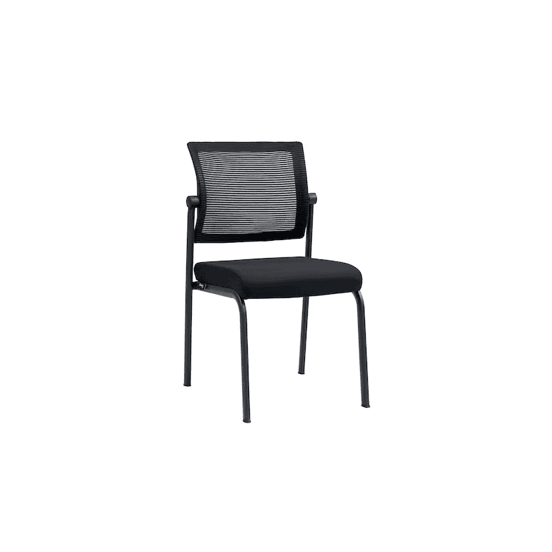 Chaise visiteur Centaurus avec dossier en maille, empilable, noir, lot de 4