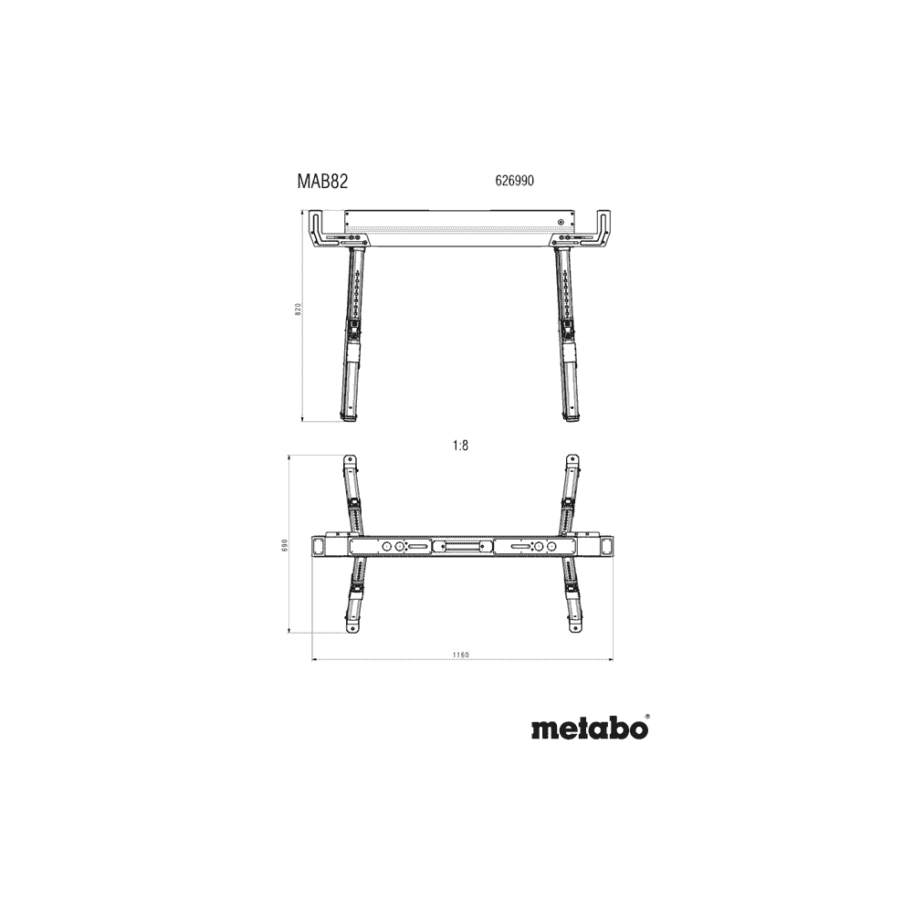 Metabo Arbeitsbock-Set, MAB 82, 2 Stück