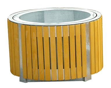 Pflanzkübel mit Holzverkleidung rund