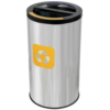 Abfalltrennbehälter Stream Double aus Edelstahl mit Trennsystem, Recycling, 2 × 35 Liter