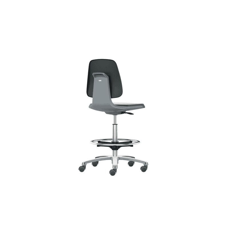 Hoher Drehstuhl Prosedia Labsit mit Rollen, Sitzhöhe 560-810 mm, schwarz