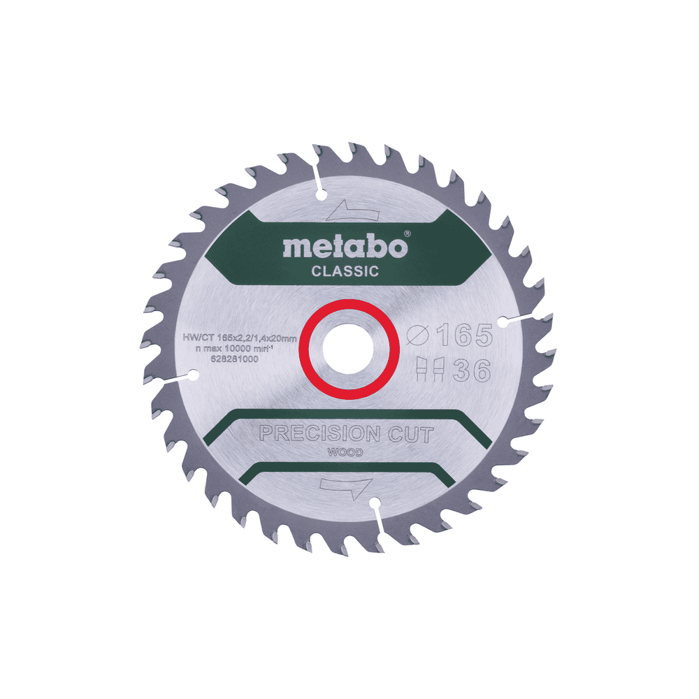 Metabo Kreissägeblatt "Precision Cut Wood - Classic" 165 x 20 mm, Z36, WZ, 15°