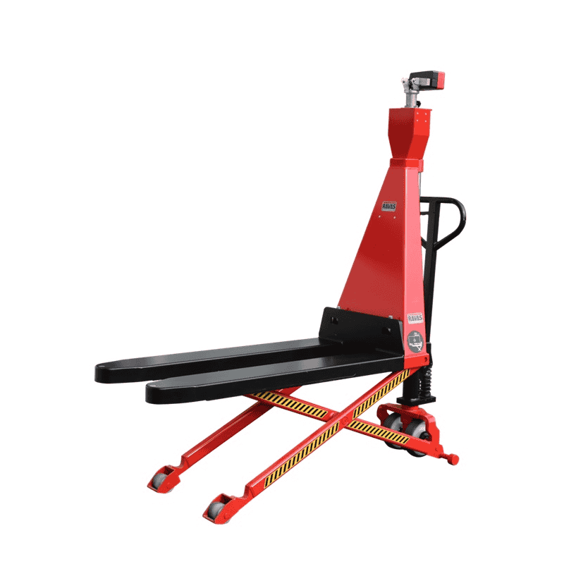 RAVAS Ergo Scissor Lift Scherenhubwagen mit Waage, Tragkraft 1'000 kg, Anzeigeschritt 0,5 - 1 kg, manuell / elektrisch
