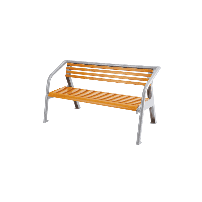 Banc de jardin en bois et acier galvanisé à chaud