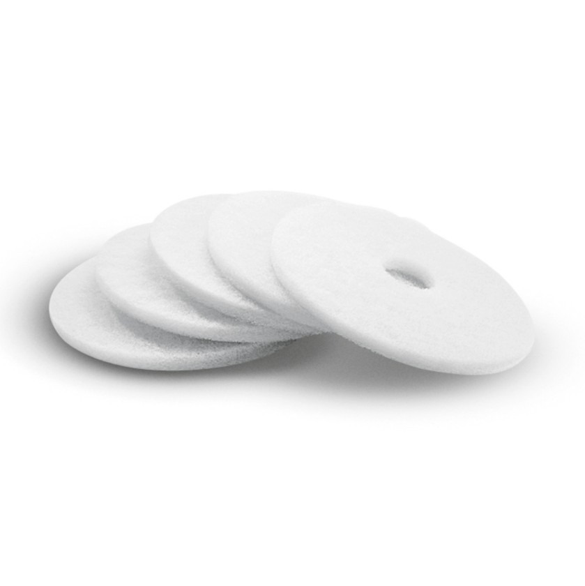 Kärcher Polierpad für Scheuersaugmaschinen, sehr Weich, weiss, Durchmesser 406 mm, 5 Stück