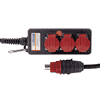 Steffen Multiprise PROFESSIONAL, prises de courant T25, 16 A, GdV 5 x 2.5mm², IP55, noir/rouge, différents versions